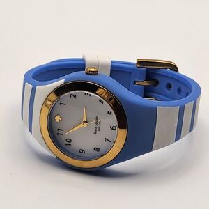 New Kate Spade New York Rumsey Blue White Stripe Silicone Strap Watch  Parts